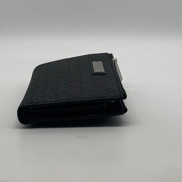 Michael Kors Black Signature Canvas and Leather Double Zipper Wallet Wristlet - Picture 4 of 11